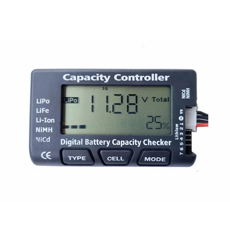 

LCD Digital Battery Tester Tester Battery Capacity Voltage Tester Checker for LiPo LiF Li-ion Battery Power Supply Meter