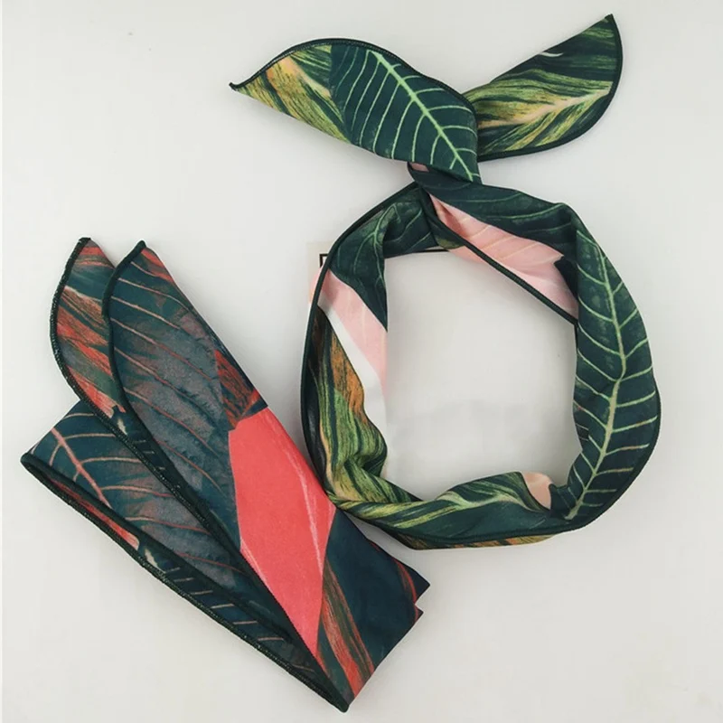 Повязка для волос в винтажном стиле с принтом банановых листьев широкими краями |