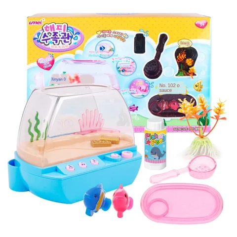 Имитация аквариума в Корейском стиле, электронные игрушки для домашних животных, Милая Мини-аквариумная игрушка для детей, материал ABS, украшение для дома ZL688