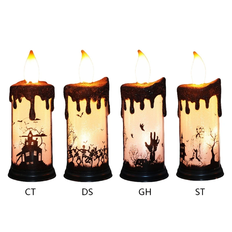 

Светодиодная лампа-Свеча на Хэллоуин, электронные свечи, украшения, праздничный бар, художественное украшение для домашней вечеринки F19B