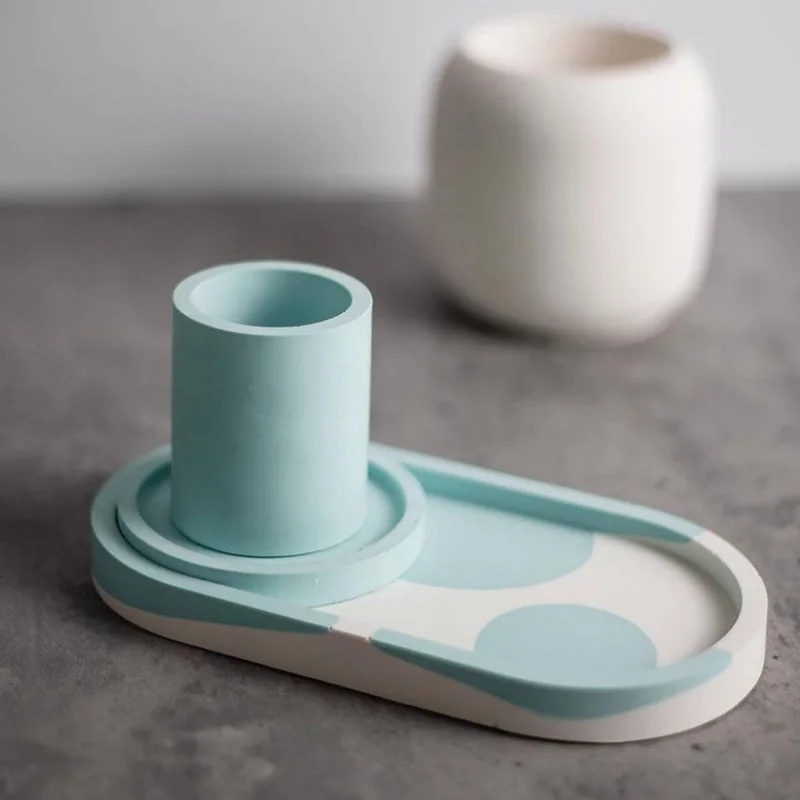 Бетонный контейнер для свечей форма подсвечник пластырь лоток хранения