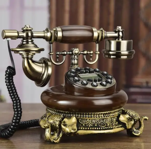 Старинные ретро Caller ID телефон стол из дерева ручной работы Бесплатная слонов