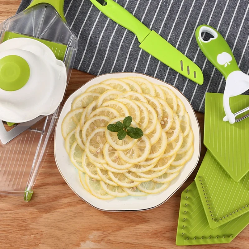 

4 Blade Adjustable Mandoline Slicer Fruit V Slicer Vegetable Julienne Cutter Lemon Slicing Tool