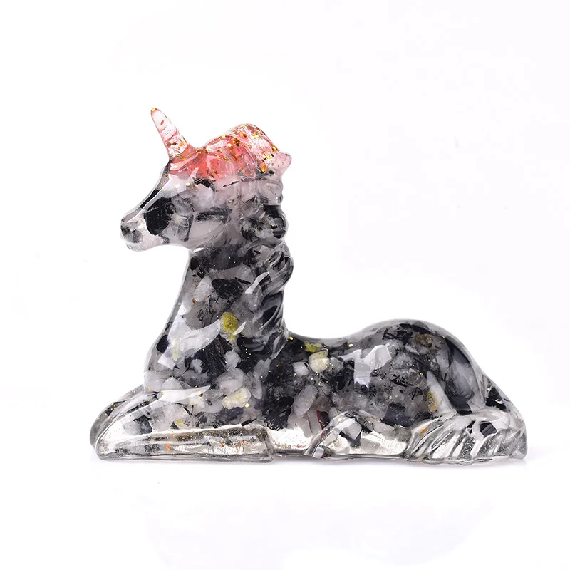 

Unicorn Silicone Figurine Handmade Hone Decor Crafts Natural Crystal Gravel Specimen Reiki Energy Stone Ornaments Souvenir Gift
