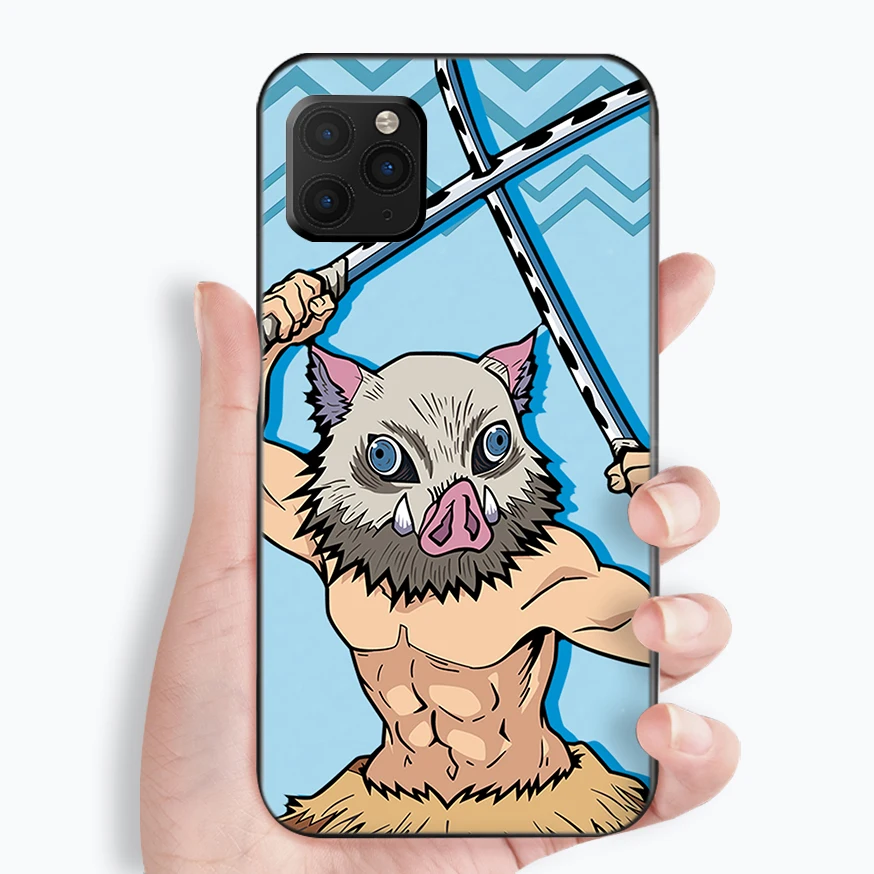 

Cartoon Japan Anime Demon Slayer Phone Case For iPhone 12 XS MAX 7 XR 11 Pro 13 X 8Plus Kimetsu No Yaiba Soft Cover Fundas