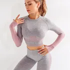 Женский бесшовный спортивный костюм, леггинсы и бюстгальтер для йоги, спортивная одежда для тренировок