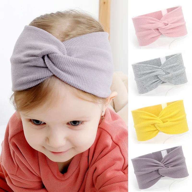 

Baby Turban Twisted Knot Autumn Winter Newborn Kids Girl Hat Elastic Children Headbands Hairband For Girls Baby Hair Accessories