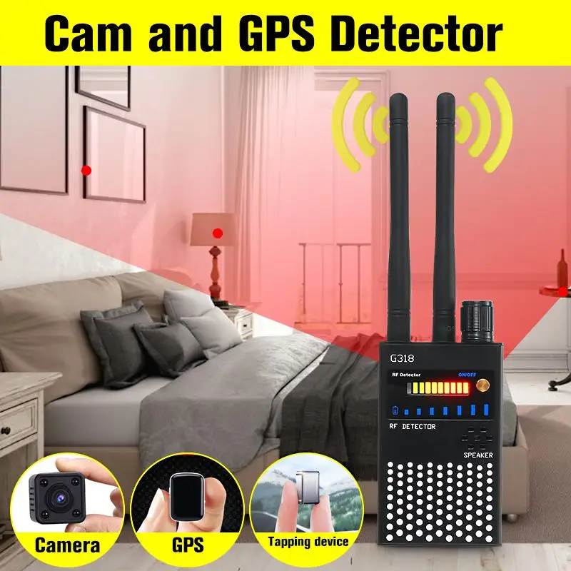 G318A двойная антенна Черный Многофункциональный gps детектор GSM аудио ошибка искатель РЧ-трекер РЧ детектор анти-подслушивания Анти-шпион