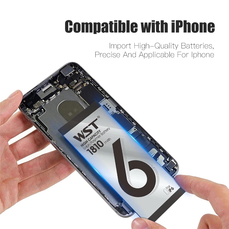 WST оригинальный 0 цикл батарея для iPhone 6 реальная емкость 1810mAh батареи с бесплатным