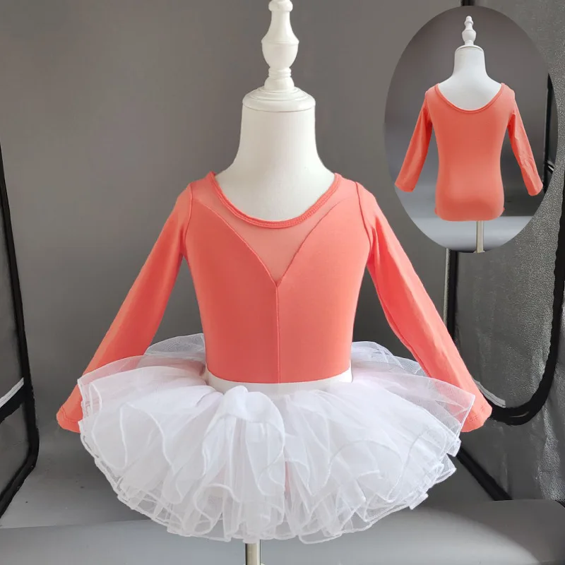 

Новинка 2021, танцевальная одежда для девочек, тренировочная одежда с длинным рукавом для девочек, осенне-зимняя балетная одежда, костюм, детс...