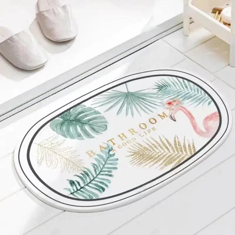 

Decor Retro Rug Bathroom Semicircle Carpet For Living Room Classical Style Leopard Birds Pattern Carpet Customized Home Bedroom