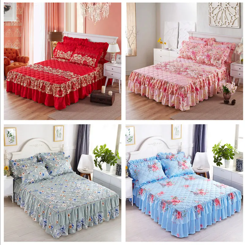 3 шт./компл. изящные стеганые утолщенные покрывала 1 шт. 2 простыня со шнуровкой