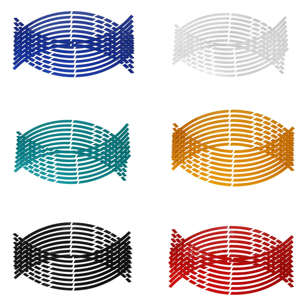 

16pcs 18 inch Car Reflective Wheel Rim Stripe Decal Universal Car Motorcycle Wheel Stickers Auto Accessories