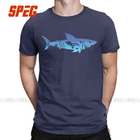 men shark diver scuba diving dive t shirt sea equipment pure cotton clothing short sleeve o neck tee shirt plus size t shirt