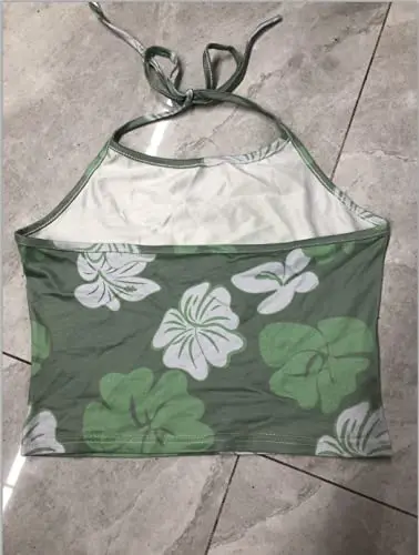 Женский укороченный топ с цветочным принтом на шнуровке | Женская одежда