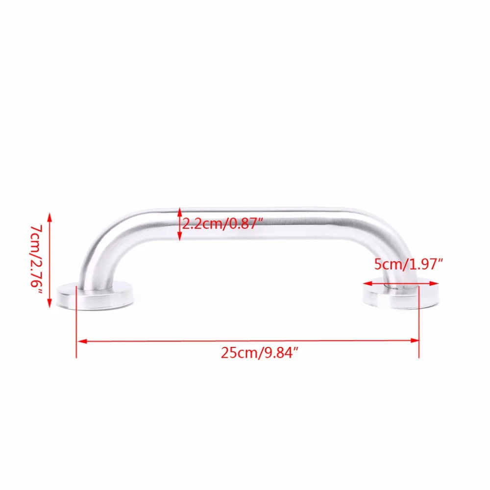 

25cm Bathroom Shower Tub Handrail Stainless Steel Safety Toilet Support Rail Grab Bar Handle JUN21-B