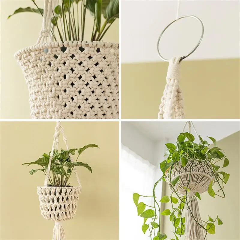 Женская хлопковая веревка ручной работы фотокорзина для комнатного цветочного