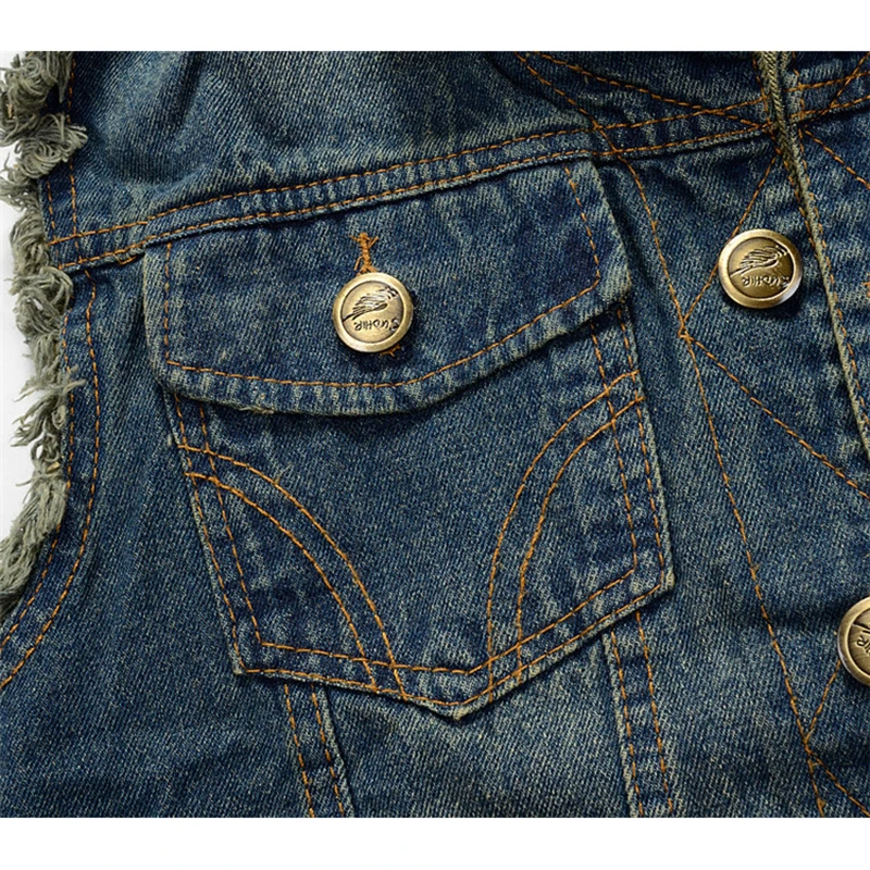 Новинка 6XL джинсовый жилет мужская куртка без рукавов Мужская Ретро винтажная