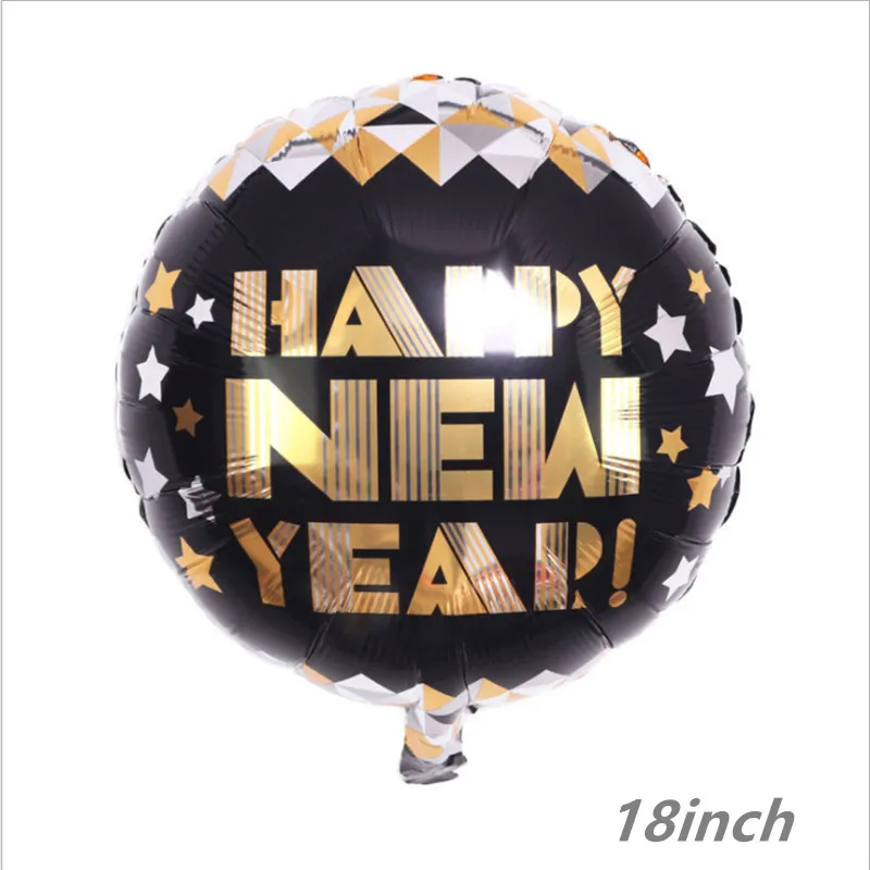 2 шт. новый воздушный шар черное золото с Новым годом пятиконечная звезда