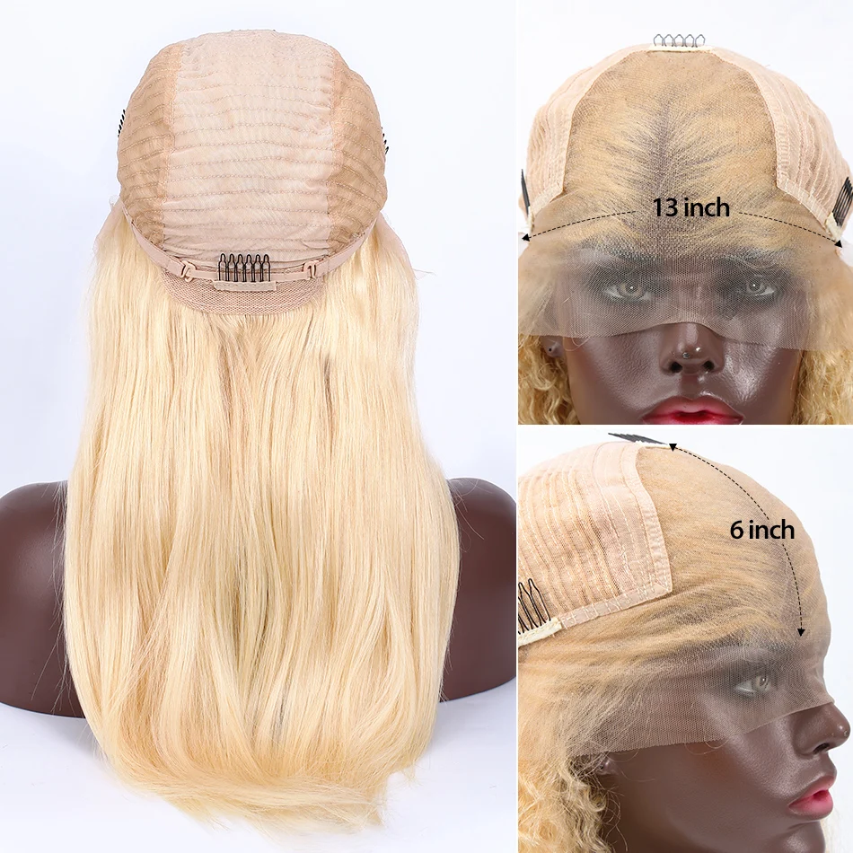 Прямые 13x4 кружевные передние 8-28 30 дюймов Remy человеческие волосы парики HD прозрачные 613 блонд бесклеевой фронтальный парик предварительно выщипанные Детские волосы