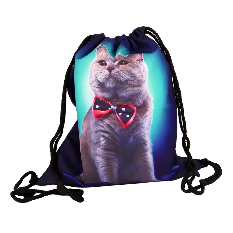 

Fashion Women Drawstring Backpack European and American Style 3D Printing Travel Softback Women Camping Portable Accessories