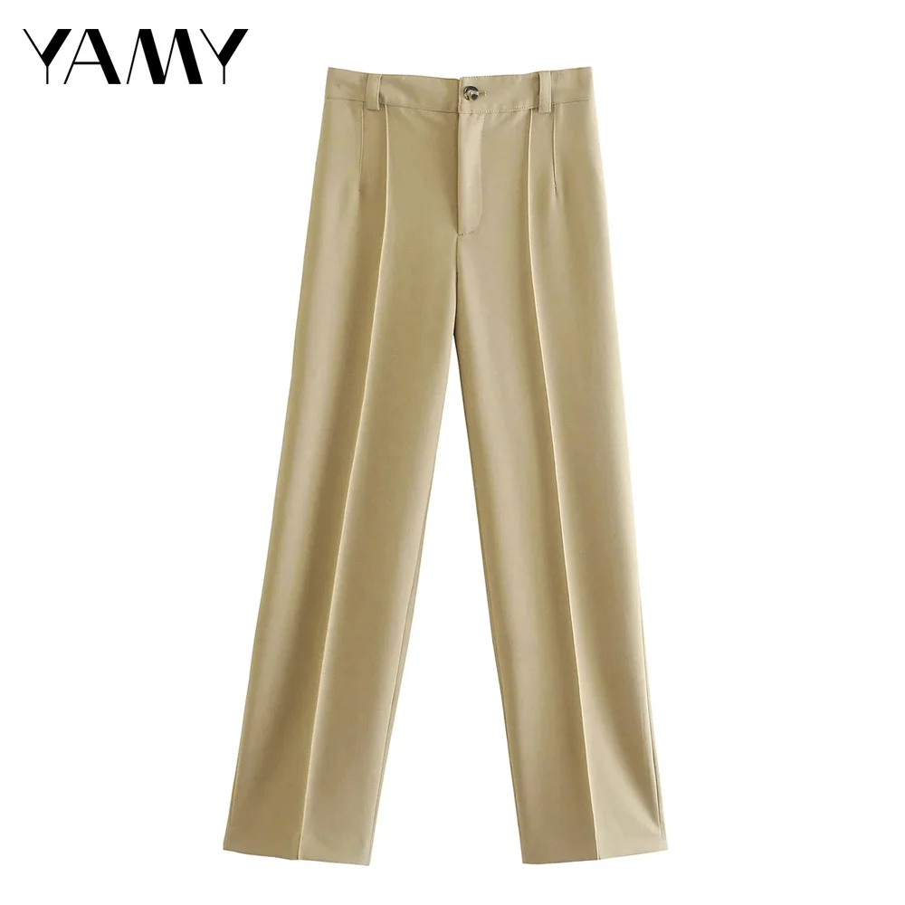 

Брюки женские прямые в офисном стиле, с катушками