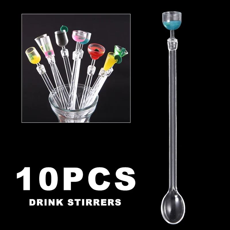 

Новинка, 10 шт., 9 дюймов, 23 см, акриловые лягушки для напитков, перемешивание, смешивание для сока, коктейля, мордочка, палочки для бара, кухонн...