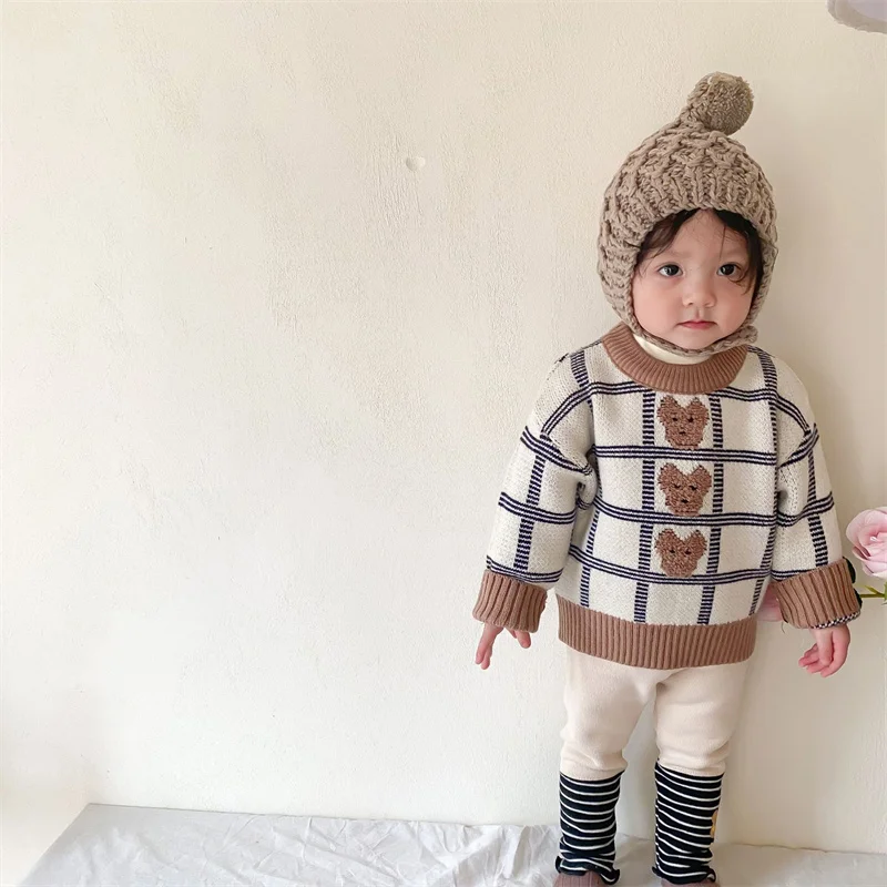 

Girls Sweater Wool Coat Thicken Velvet 2022 Lasted Warm Winter Autumn Knitting Tops Jacket High Quality Children's Clothing