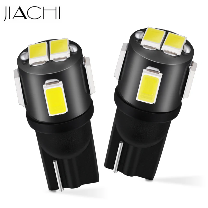 JIACHI 100 x Автомобильный светодиодный T10 W5W 194 2825 лампы 5730-6SMD белый Габаритные огни Чтение купольная Лампа Автомобильное освещение белый 12V