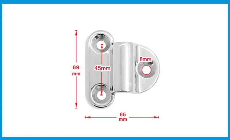 

2PCS 9mm Mirror Polish Marine Grade 316 Stainless Steel Boat Lashing D Ring Tie Down Cleat for Yacht Motorboat