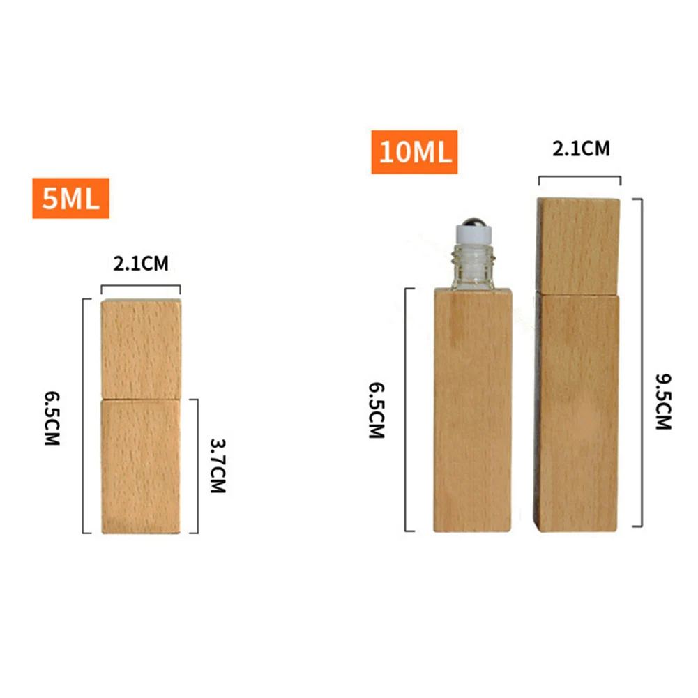 5 мл 10 стеклянные бутылки для эфирного масла в рулоне с шариком из нержавеющей