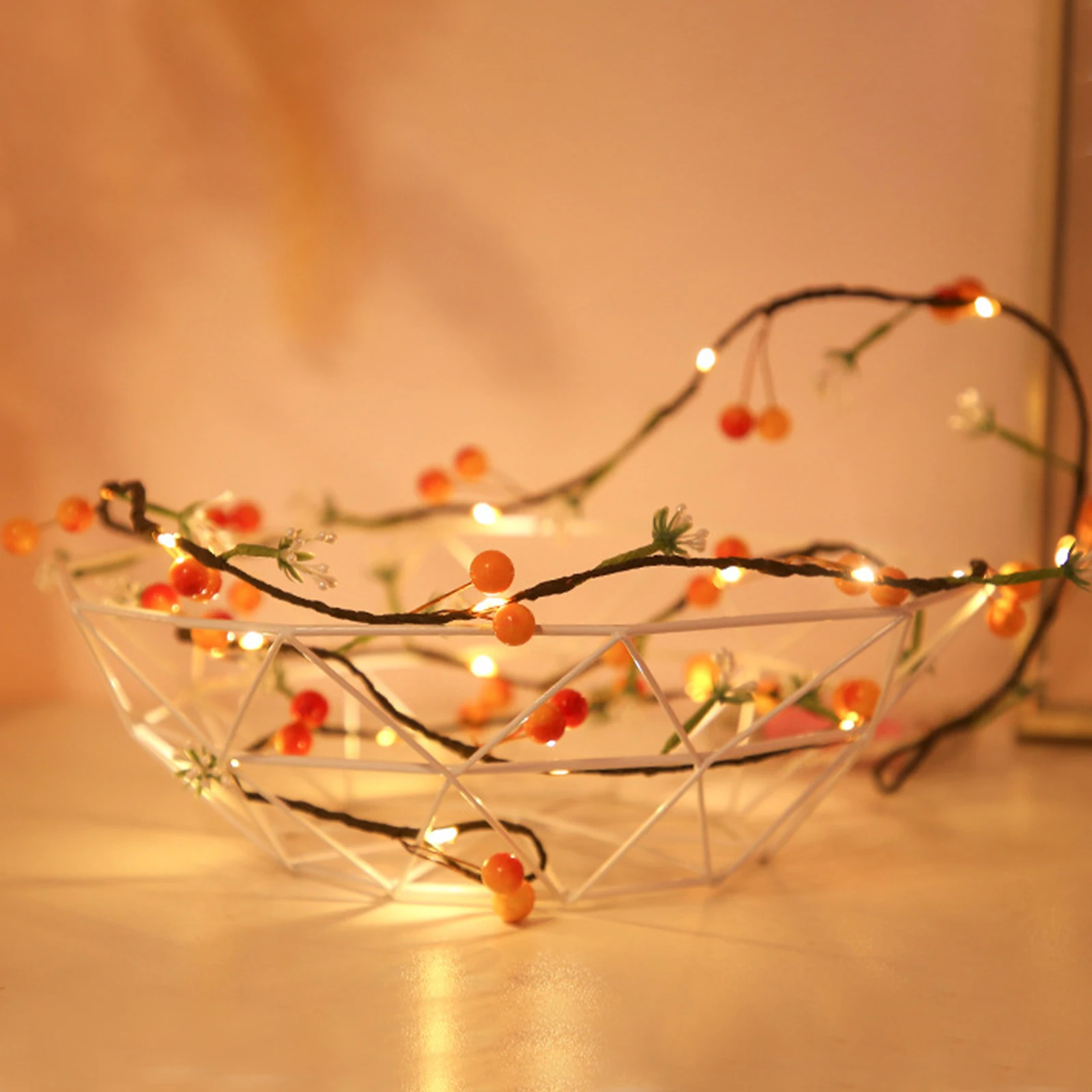 

Light String Rattan Lights Fruit Decorations Fashion Party Supplies Warm White Creative 2M