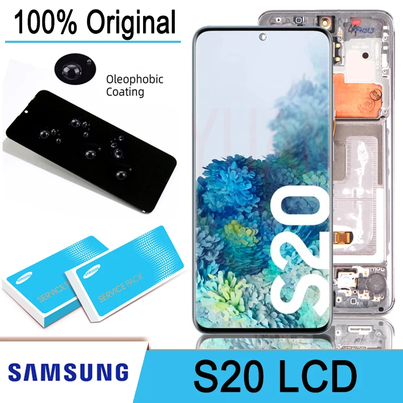 100% Оригинальный Super AMOLED ЖК дисплей сенсорный экран дигитайзер для Samsung Galaxy S20 G980F