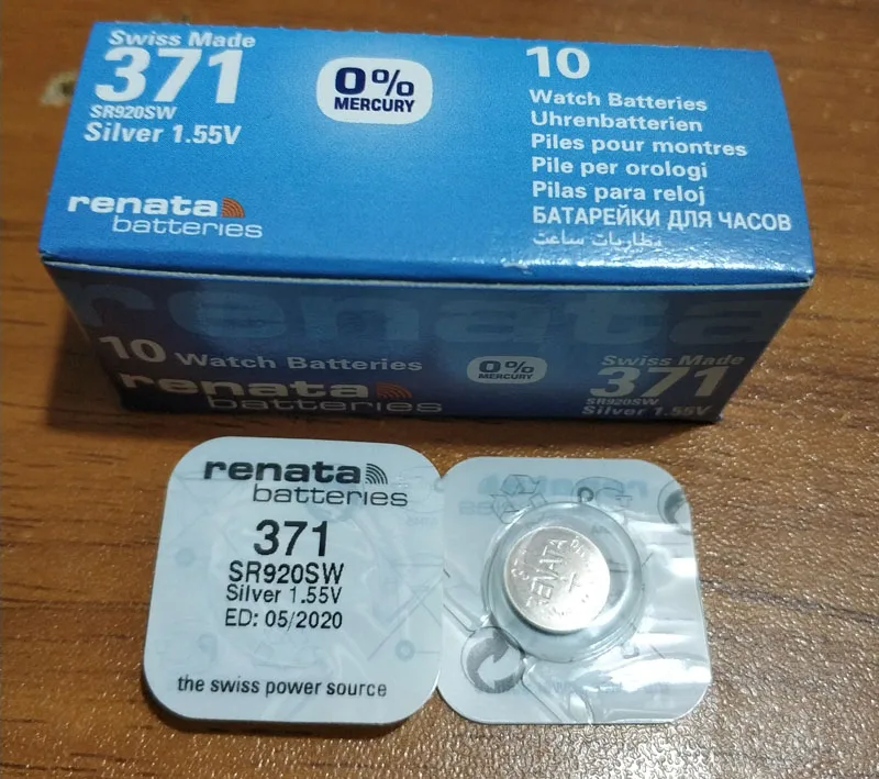Аккумулятор для часов renata 2 шт. с оксидом серебра 371 SR920SW 920 1 55 в 100% оригинальный