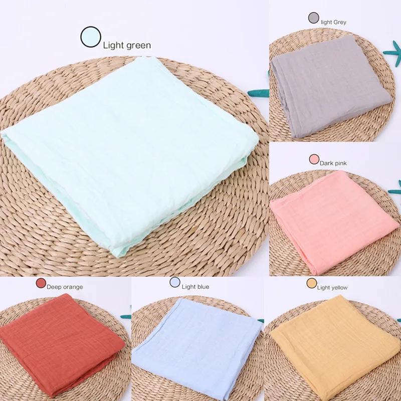 Manta receptora de muselina de fibra de bamb&uacute; para beb&eacute; reci&eacute;n nacido, saco de dormir de gasa de ba&ntilde;o de 2 capas, funda para cochecito de 120x120cm-0