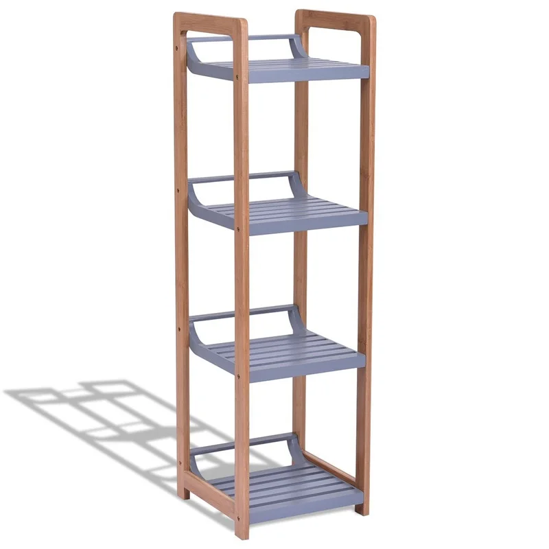 

4-Tier Bamboo Multifunctional Storage Tower Stand Rack Dining Room Space Saving High Quality Storage Shelf HW55480