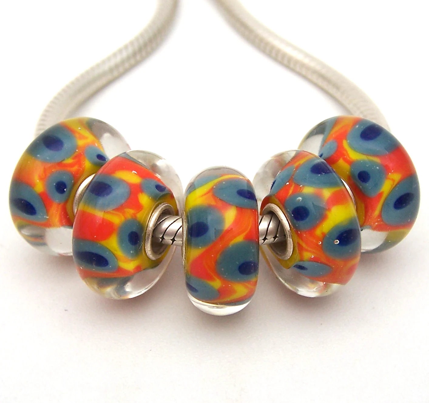 

XHYG1172 5X 100% Authenticity S925 Sterling Silver Beads Murano Glass beads Fit European Charms Bracelet diy jewelry Lampwork