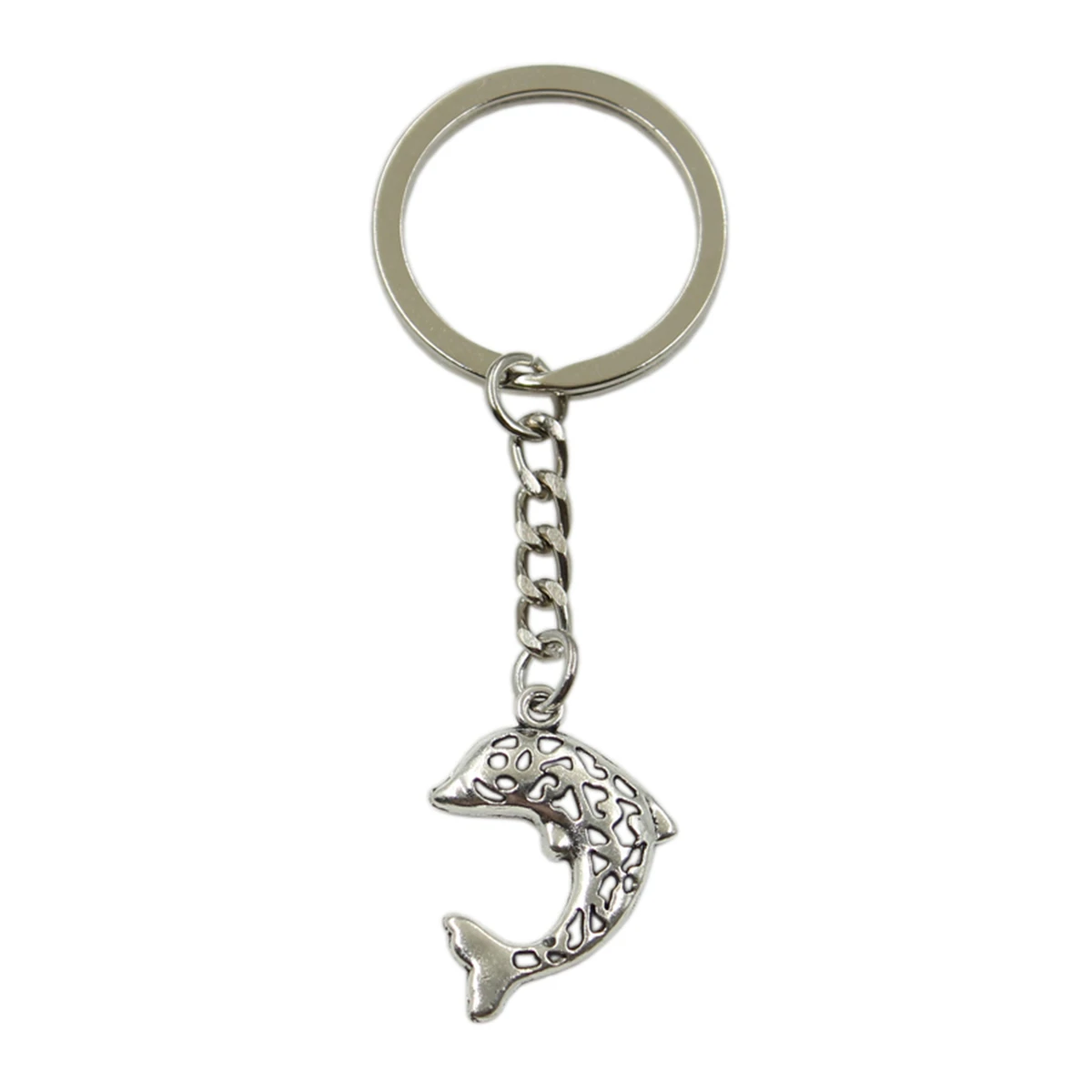 Заводская цена полый Дельфин кулон брелок металлическая цепочка серебристый