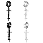 BESTONEDAY серьги-клипсы в стиле панк-рок из титановой стали без отверстия для ушей 3 крестика длинные кисточки серьги-клипсы мужские женские модные ювелирные изделия