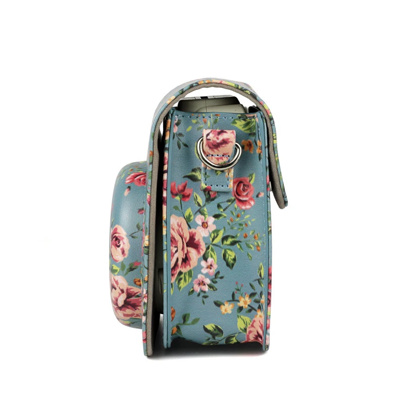 Компактный чехол из искусственной кожи с цветочным рисунком для камеры Fujifilm Instax