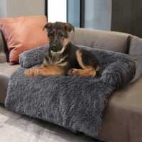 large dog sofa bed with soft long plush zipper removable washable cover warm pet kennel winter cat beds deep sleep blanket mats