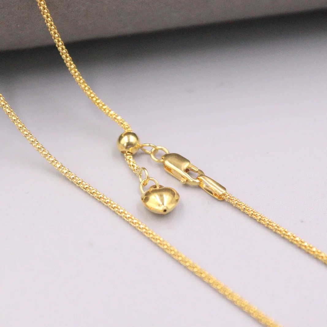 Comprare Au750 Collana A Catena In Oro Giallo 18 Carati Reale Per Donna Collana Da Donna In Oro Lucido Da 1.1mm Con Popcorn Lucido Regalo 20'L