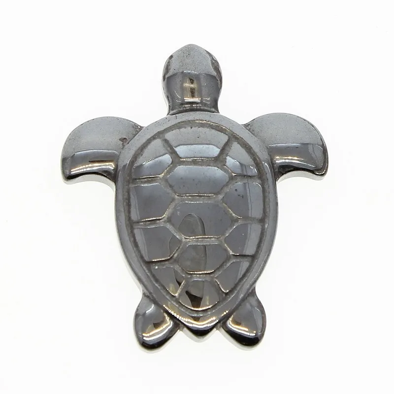 

Jewelry Making of Hematite Pendant Turtle Shaped Natural Black Gallstone Pendant 43 * 43mm Handmade DIY Necklace Accessories