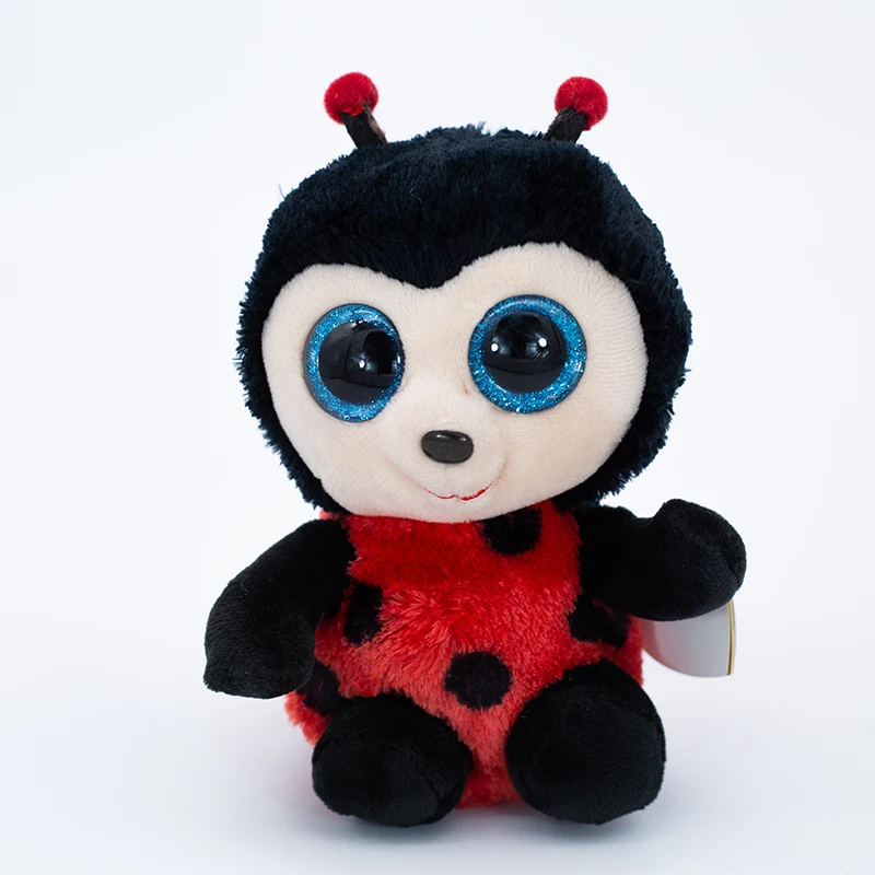 

New 6" 15cm Ty Big Eyes Pea Velvet The Multi-Dot Ladybug Animal Toy Collectible Boy Girl Birthday Christmas Gift