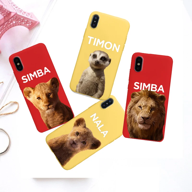 Лев Король Тимон simba черный мягкий чехол из ТПУ для телефона iPhone 8 7 6 6S Plus X XS XR MAX 5 5S