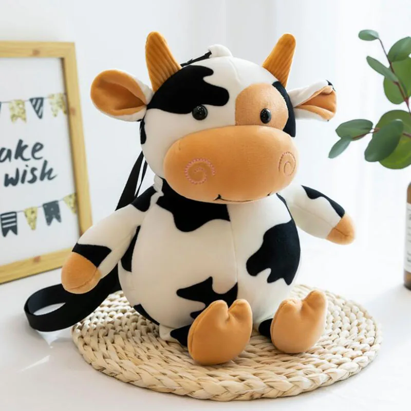 Плюшевый рюкзак 35 см с мультяшными животными корова кукла девочка игрушки для