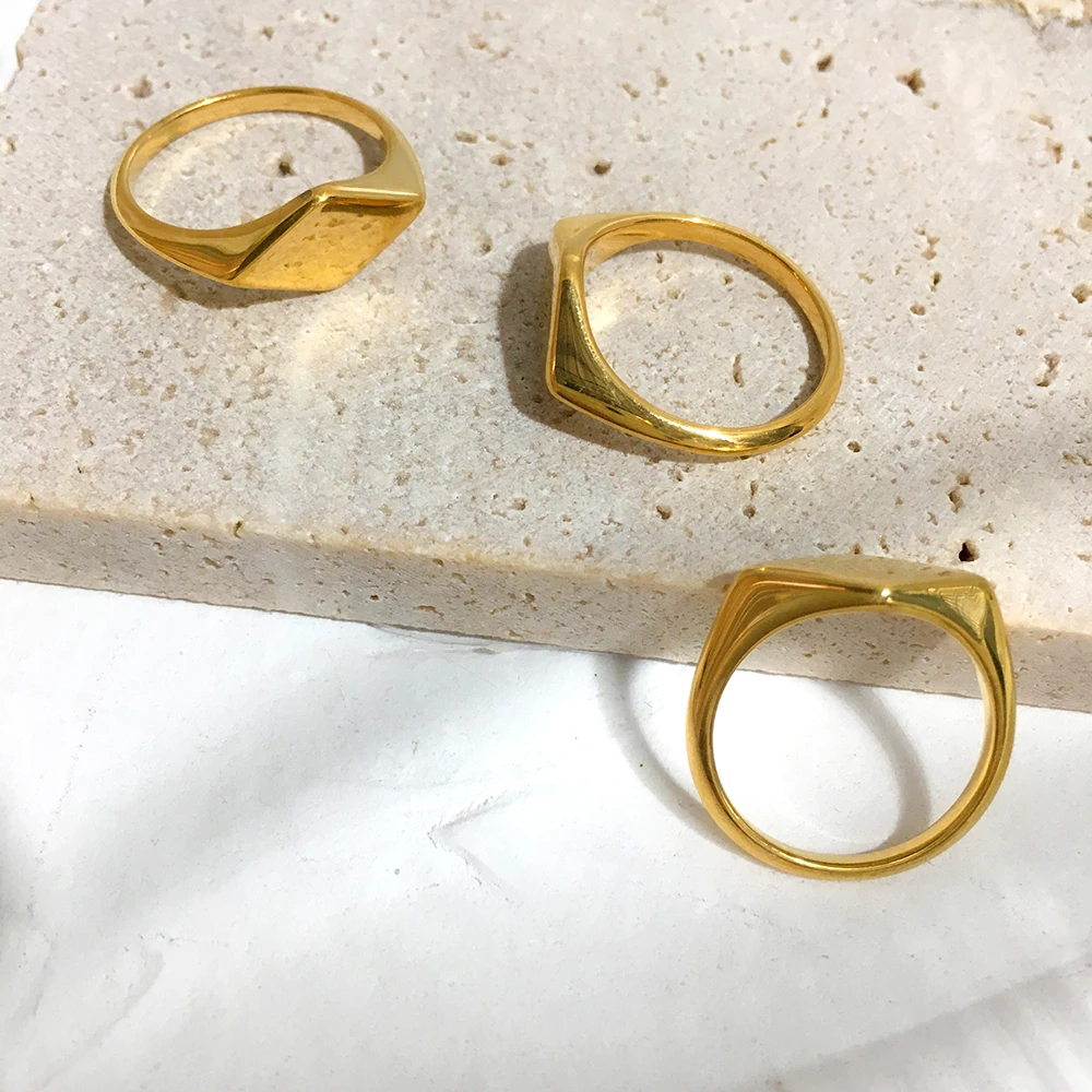 Monlansher изысканные геометрические кольца из нержавеющей стали ромбовидной формы