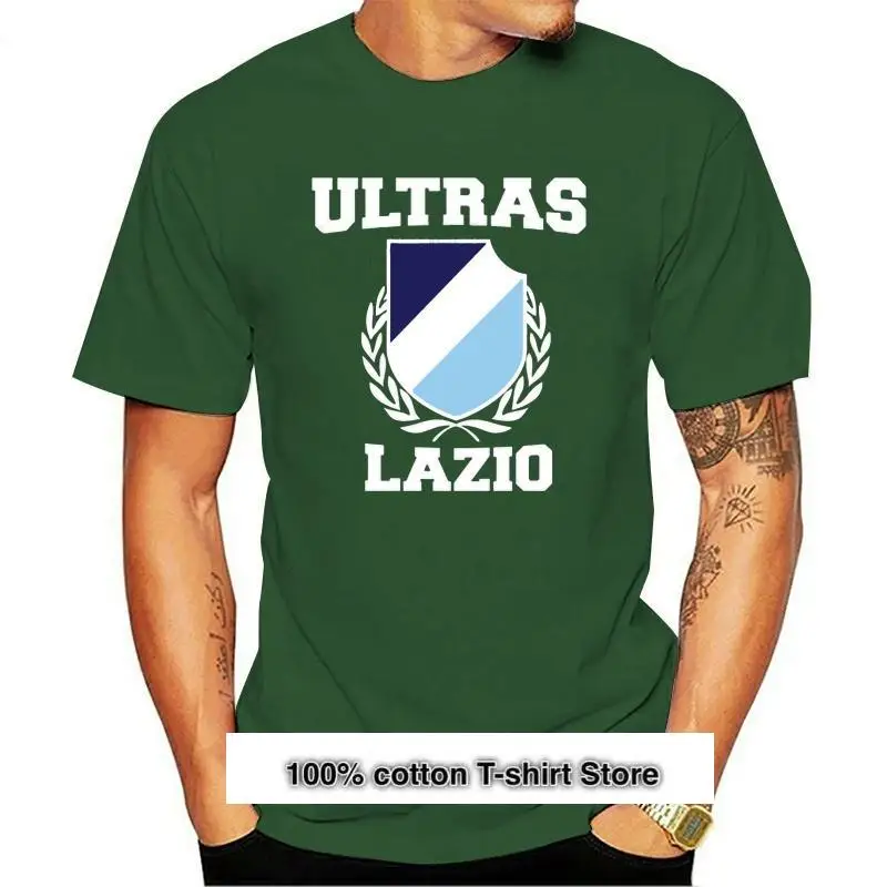 

Camiseta Ultras Lazio negra para hombres, Camisa de algodón de manga corta a la moda para fanáticos del fútbol, ropa superior
