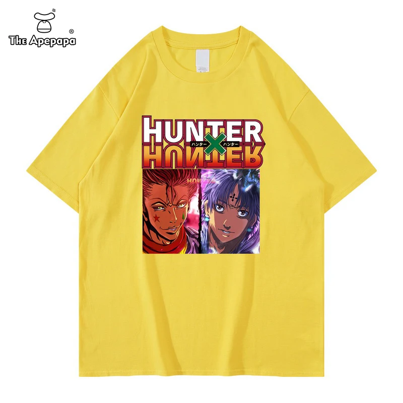 

Футболка мужская с аниме-мангой, модная Свободная рубашка в стиле Хай-стрит, уличная одежда в стиле Харадзюку, на лето