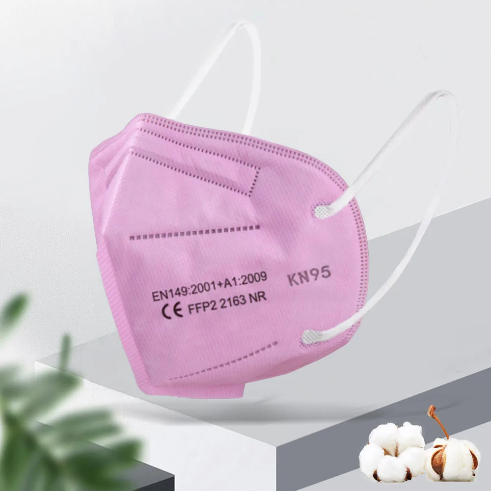 

60Pieces ffp2 ce mask fpp2 approved kn95 mascarillas masks Kn95 certified Black mouth caps mask for men women 5 Layers